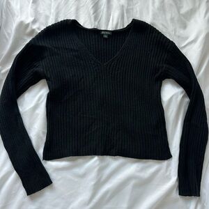 Black V Crop Sweater